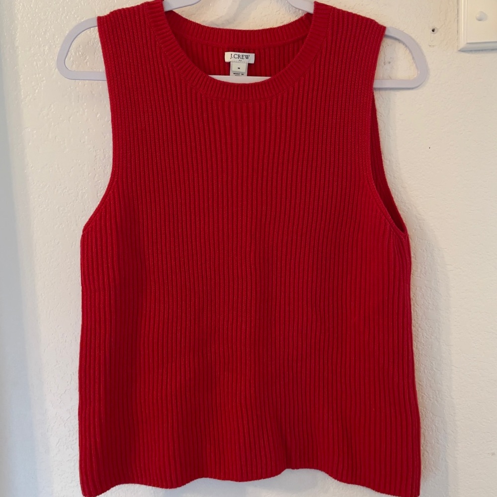 J Crew 100% Cotton Sleeveless Knit Sweater